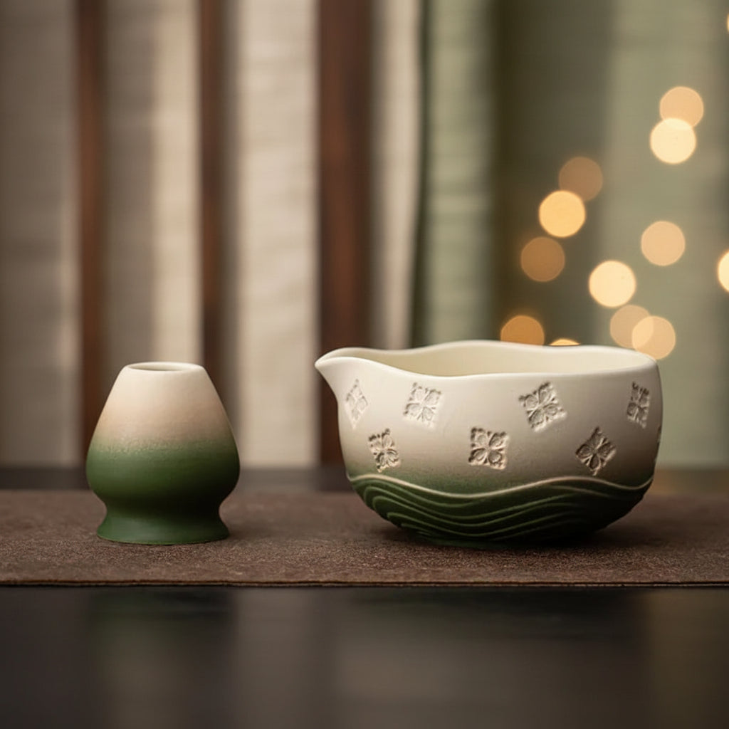 8-Piece Ceramic Sakura Matcha Preparation Kit