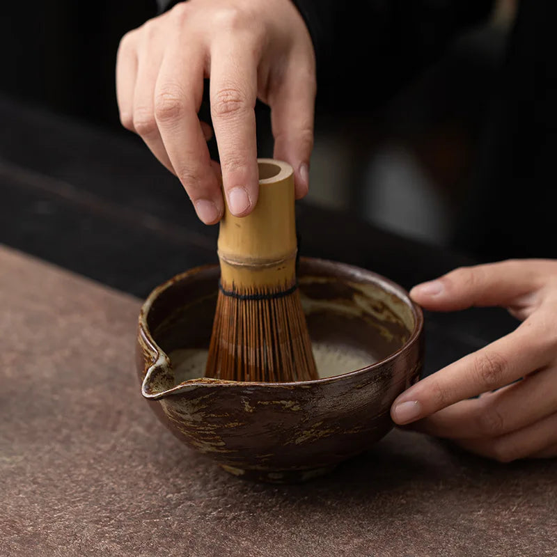 Chengyu Series – 8-Piece Coarse Pottery Japanese Matcha Set