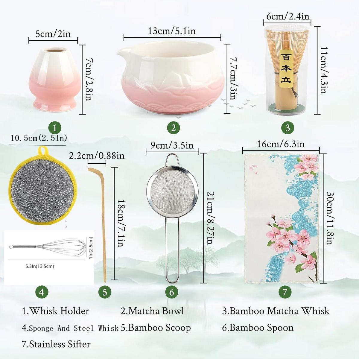 8-Piece Matcha Tea Set – Complete Ceremonial & Latte Kit