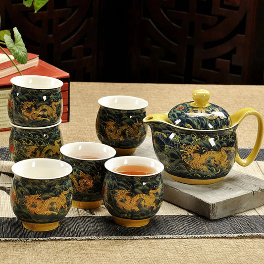 Freeson Chinese Elegance Ceramic Gongfu Cha Tea Set