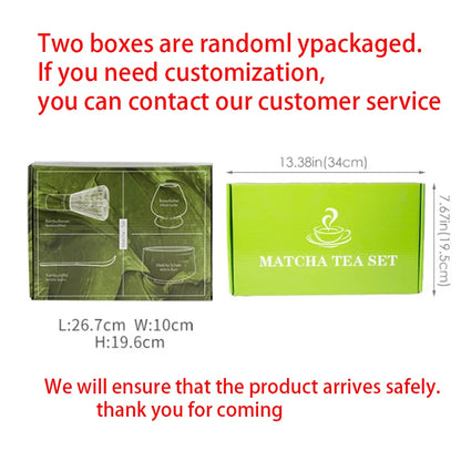 Glass Matcha Sets Hammered Transparent Round Chawan Chasen Holder Bamboo Tea Brush Traditional Tea Ceremony Culture Lover's Gift