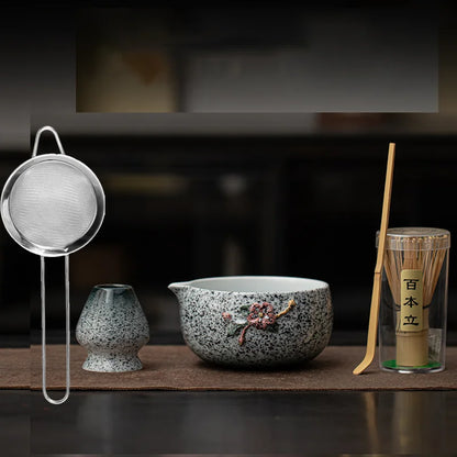 8-Piece Pinch Flower Series Matcha Set