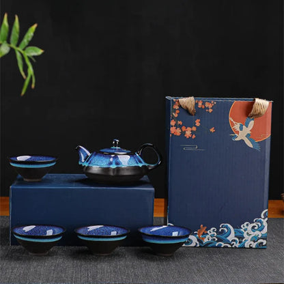 Jun Kiln Change Teapot & Cups