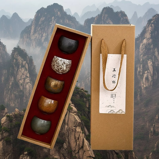 Five Elements Kiln-Change Ceramic Tea Cup Set