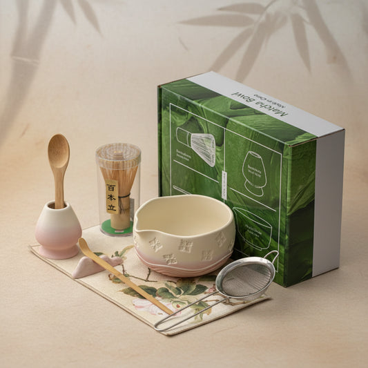 8-Piece Ceramic Sakura Matcha Preparation Kit