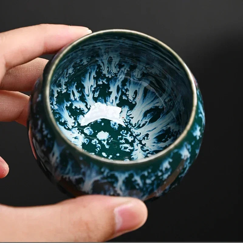 Five Elements Kiln-Change Ceramic Tea Cup Set – Masterpiece Gift Box Edition