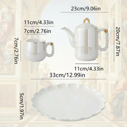 Opaline Royale Pearl Porcelain Tea Set