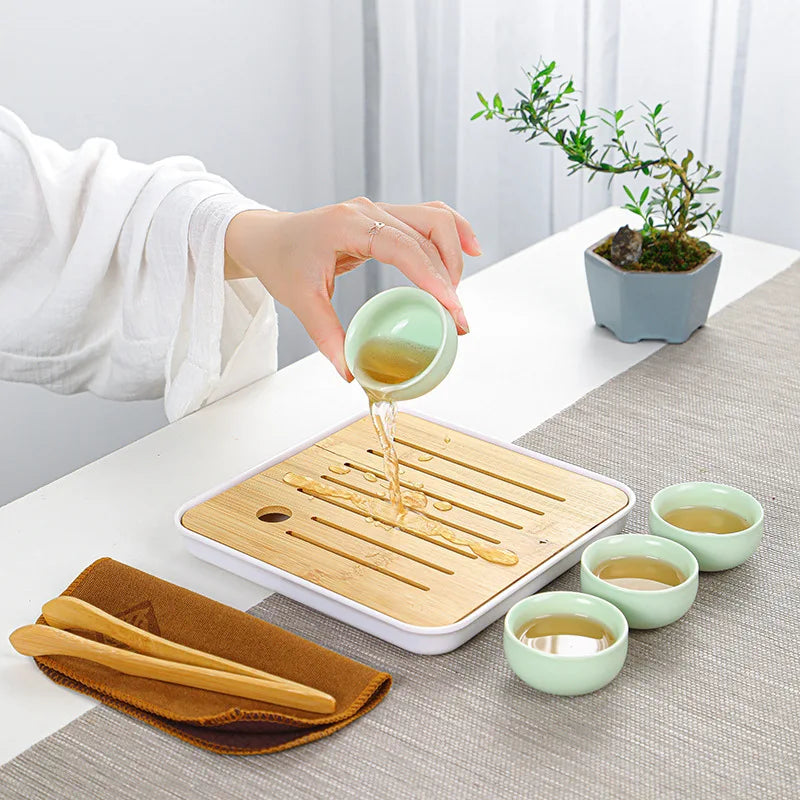 Chinese Ceramic Tea Travel Set