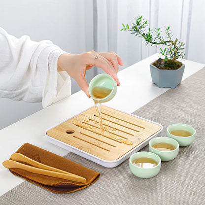 Chinese Ceramic Tea Travel Set
