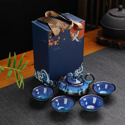 Jun Kiln Change Teapot & Cups