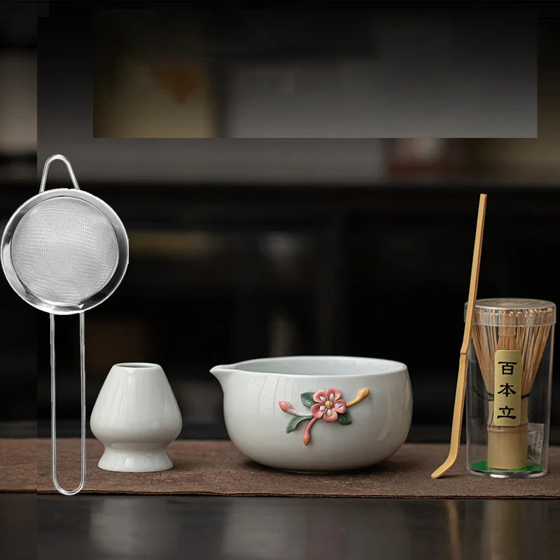 8-Piece Pinch Flower Series Matcha Set